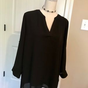 NEW YORK & CO  Chiffon Black Top - NWOT
